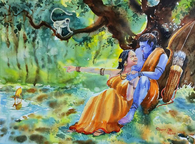 Original Classical Mythology Painting by Subhajit Paul