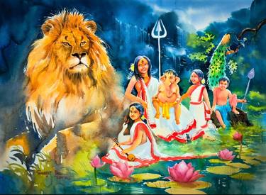 Original Classical mythology Paintings by Subhajit Paul