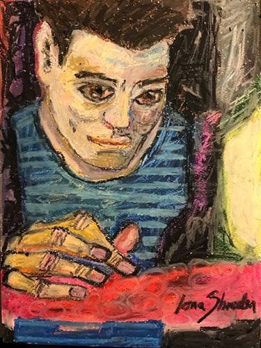 Original Expressionism Men Painting by Iona Shroder Napolitano