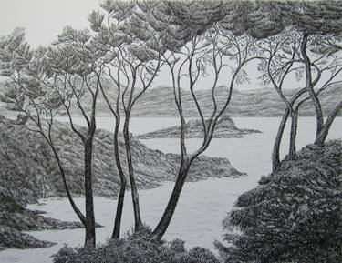 Original Seascape Drawing by Isabelle Stagg