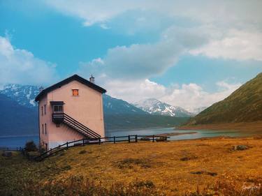 Lone House in the Swiss Alps thumb