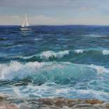 Waves - original oil painting by Marina Rogusheva