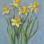 Yellow daffodils original oil painting by Marina Rogusheva