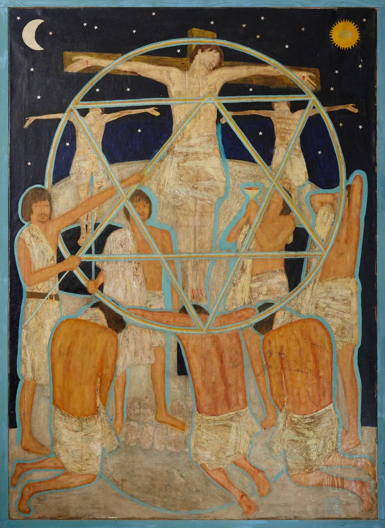 SelfCrucifixion Painting by Grzegorz Domher Saatchi Art