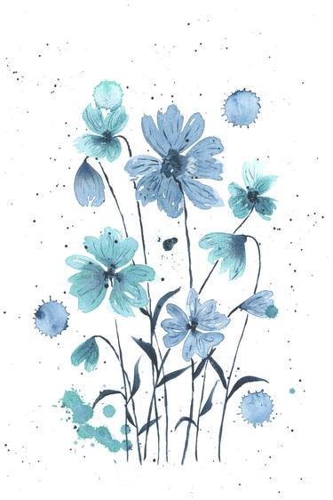 Turquoise cosmos flowers thumb