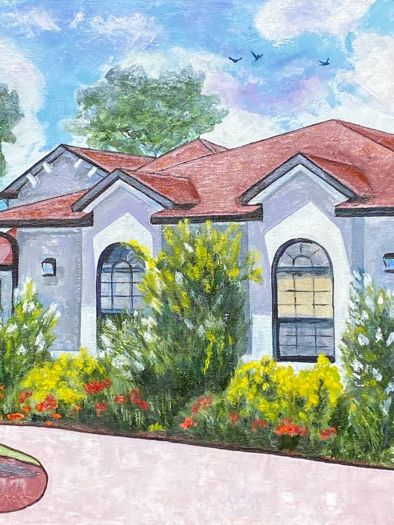 Original Art Deco Landscape Painting by Irina Kaplun