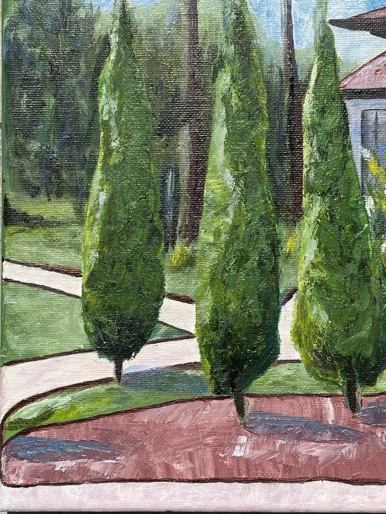 Original Art Deco Landscape Painting by Irina Kaplun