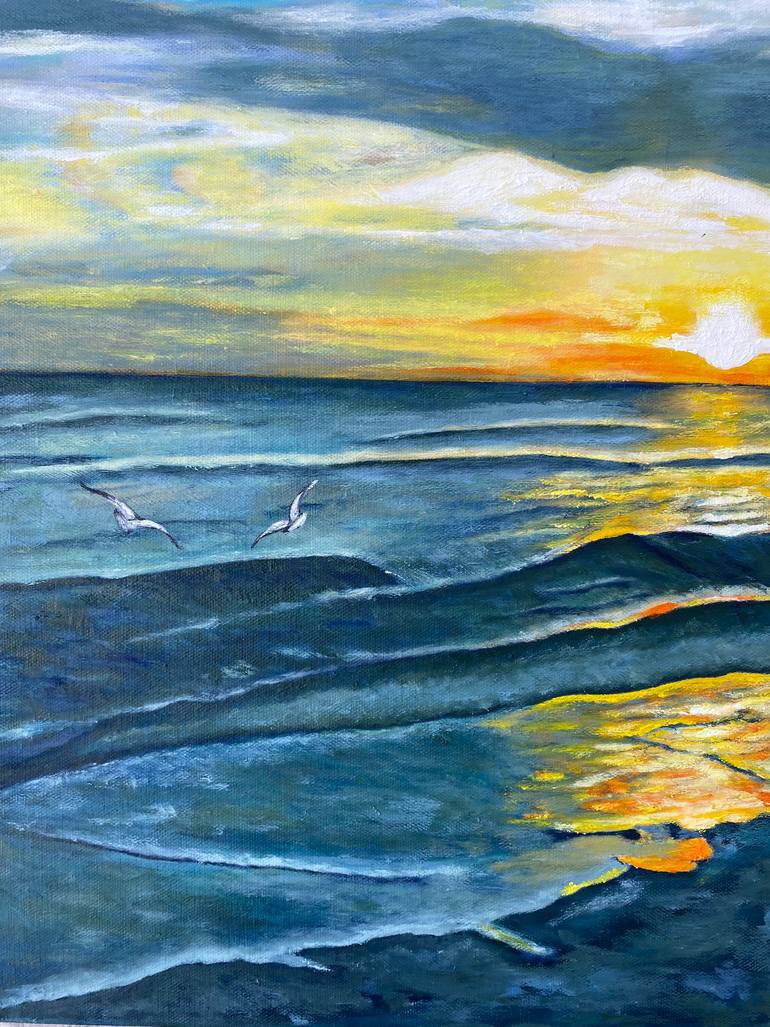 Original Art Deco Seascape Painting by Irina Kaplun