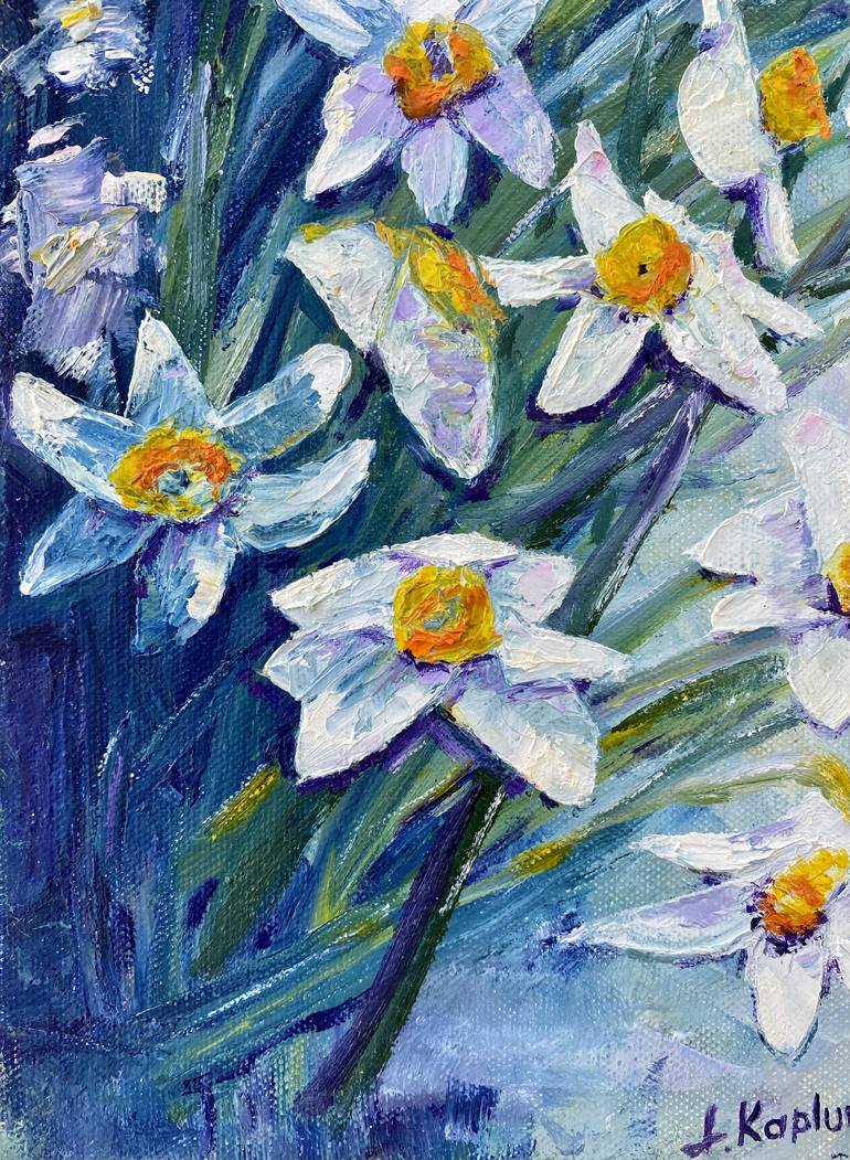 Original Art Deco Floral Painting by Irina Kaplun
