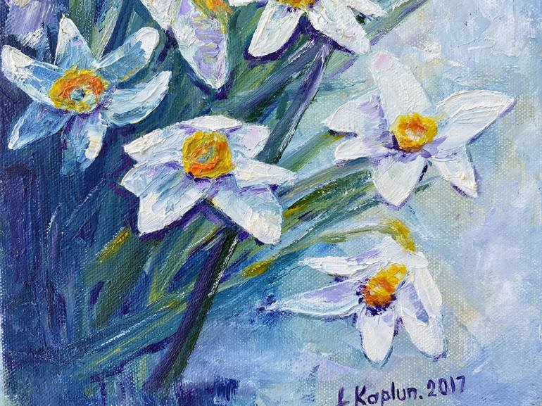 Original Art Deco Floral Painting by Irina Kaplun