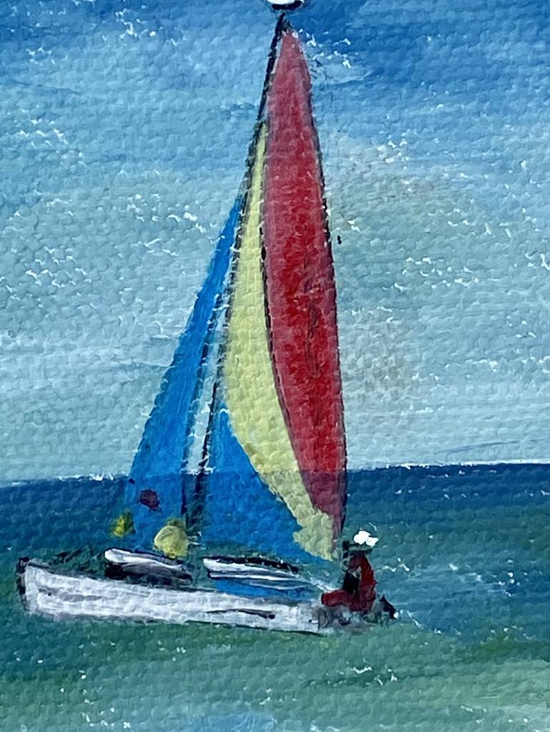 Original Sailboat Painting by Irina Kaplun