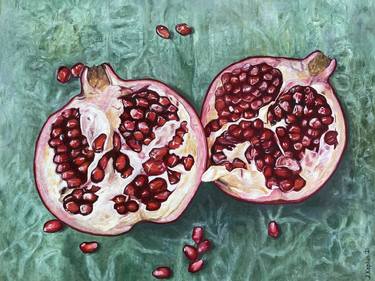Pomegranate Fruit Original Oil Painting thumb