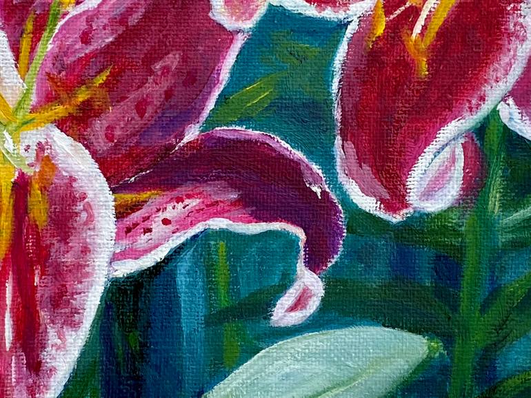 Original Art Deco Floral Painting by Irina Kaplun