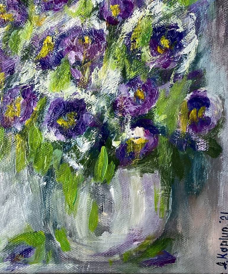 Original Abstract Expressionism Floral Painting by Irina Kaplun