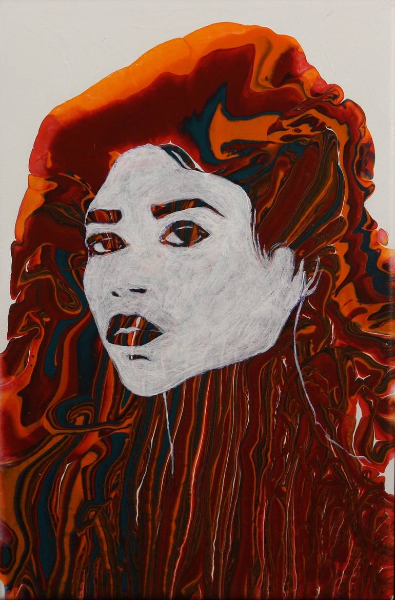 Fiery lady Painting by Instant Art | Saatchi Art