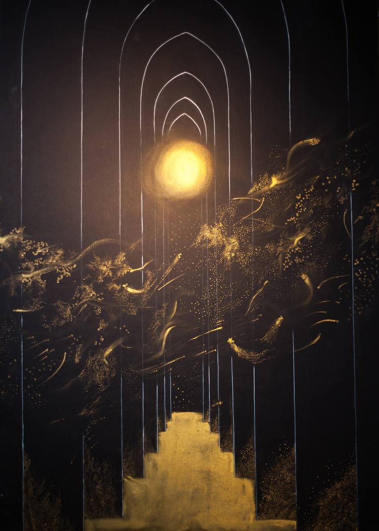 Golden Wind Painting by Daria Tekuch | Saatchi Art