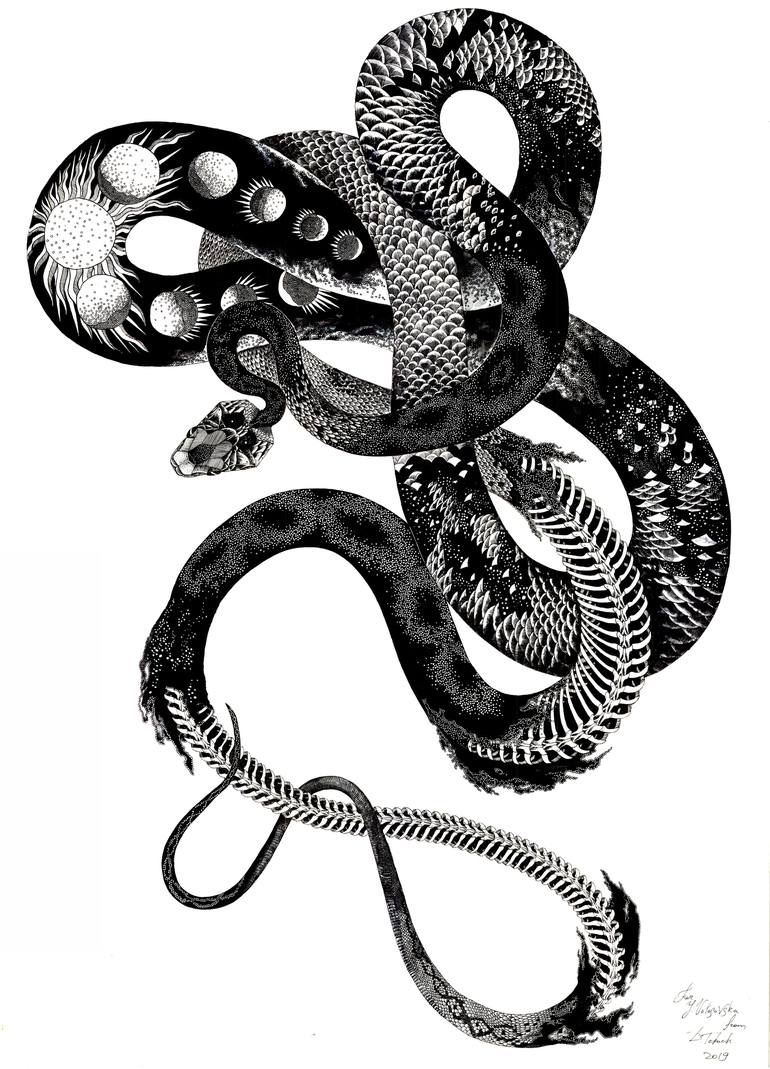 Queen Snake Drawing By Daria Tekuch Saatchi Art