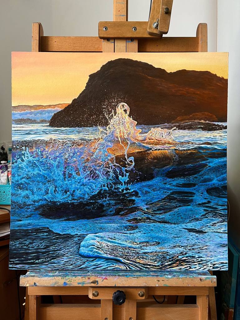 Original Photorealism Seascape Painting by Daria Dudochnykova