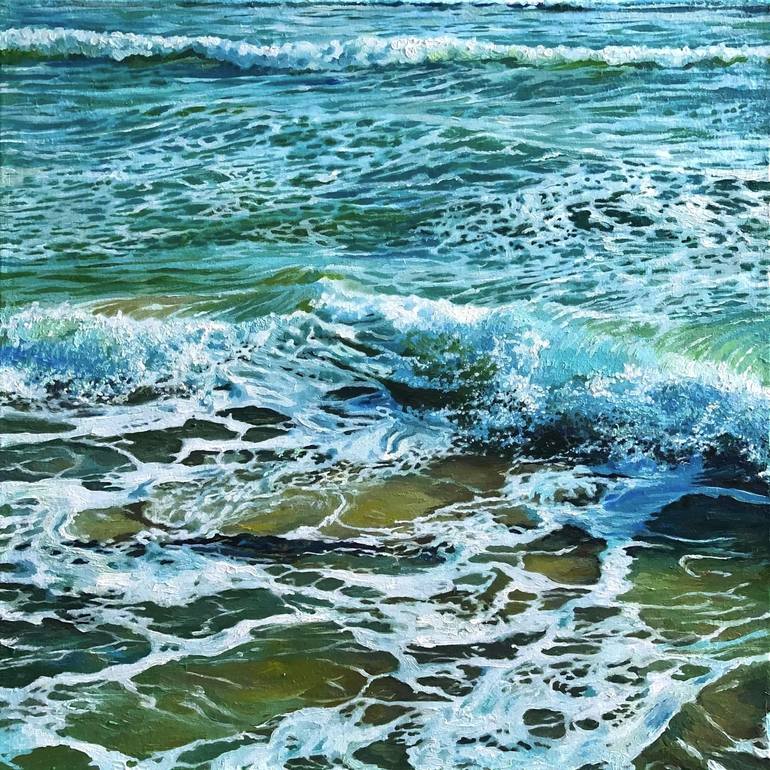 Waves (miniature) Painting by Daria Dudochnykova | Saatchi Art