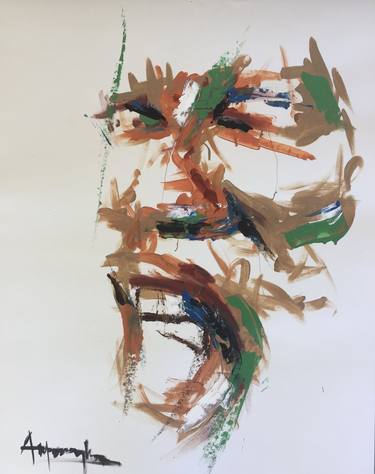 Original Abstract People Painting by Stephen Aifegha