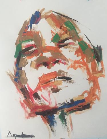 Original Abstract Expressionism People Painting by Stephen Aifegha