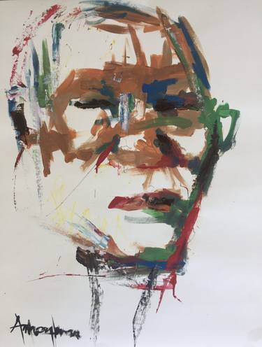 Original Abstract People Painting by Stephen Aifegha