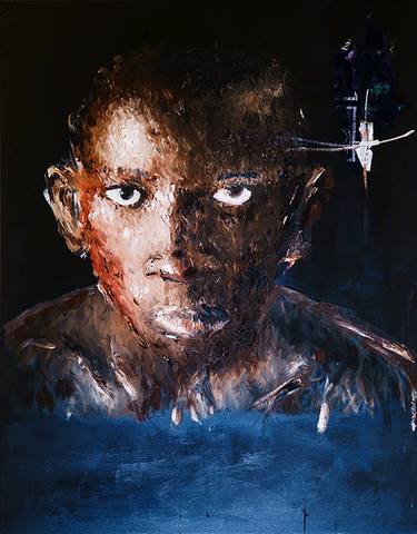Original Expressionism Portrait Paintings by stephen aifegha