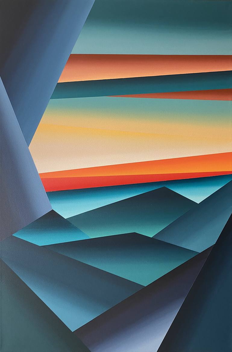 Original Cubism Abstract Painting by Shushanik Karapetyan