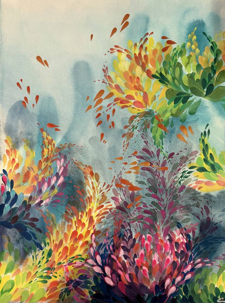 Original Seascape Painting by Shushanik Karapetyan | Abstract Art on Paper | Copy of UNDER THE SEA IVB