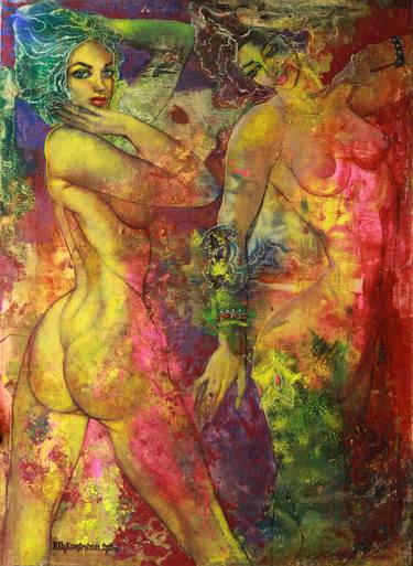 Print of Expressionism Erotic Paintings by Vjacheslav Pobozhenskij