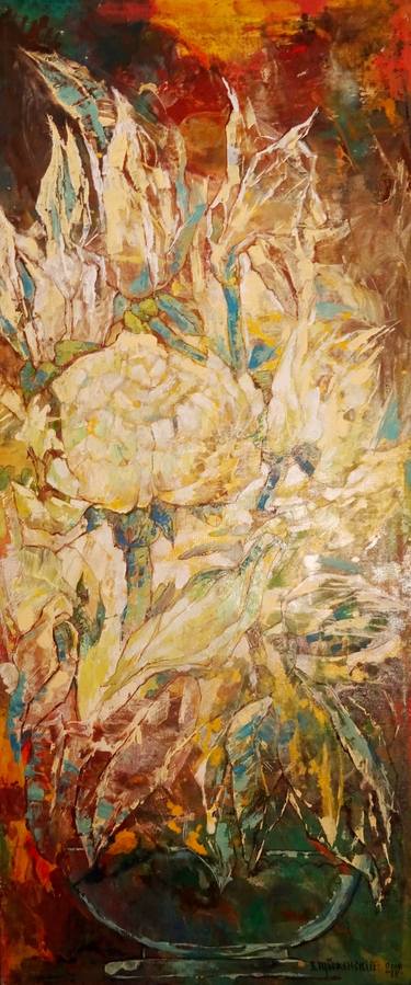 Original Expressionism Floral Paintings by Vjacheslav Pobozhenskij