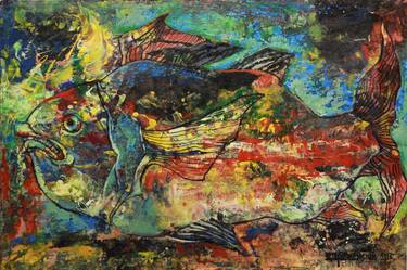 Print of Fish Paintings by Vjacheslav Pobozhenskij