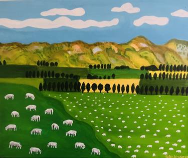 Happy Sheep, Central Otago, New Zealand thumb