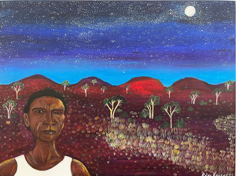 Original Landscape Painting by Peter Kruger | Impressionism Art on Canvas | Under The Milky Way