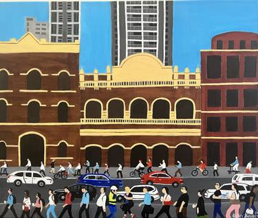 Original Documentary Cities Painting by Peter Kruger