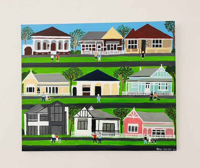 Original Folk Architecture Painting by Peter Kruger