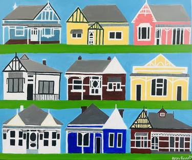 Original Folk Architecture Paintings by Peter Kruger