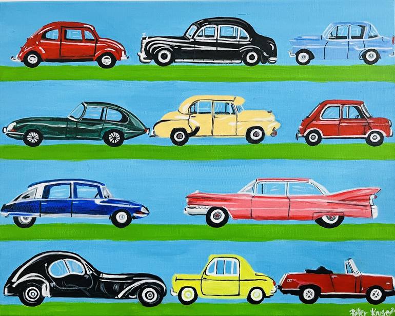 Original Documentary Car Paintings by Peter Kruger