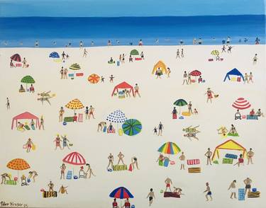 Original Impressionism Beach Painting by Peter Kruger