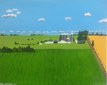 Original Folk Landscape Painting by Peter Kruger