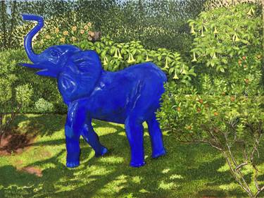 The Blue Elephant in the Garden; Rabat, Morocco thumb