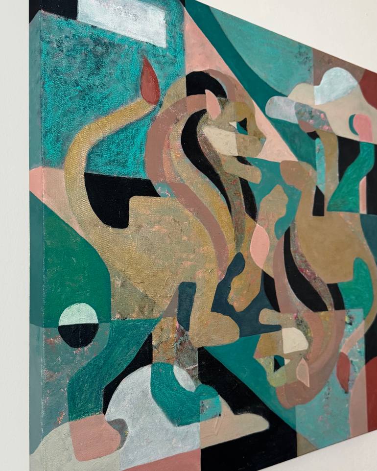 Original Geometric Abstract Painting by Mary Lai