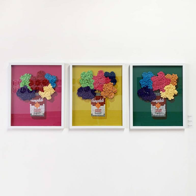 Original Modern Floral Collage by Mary Lai