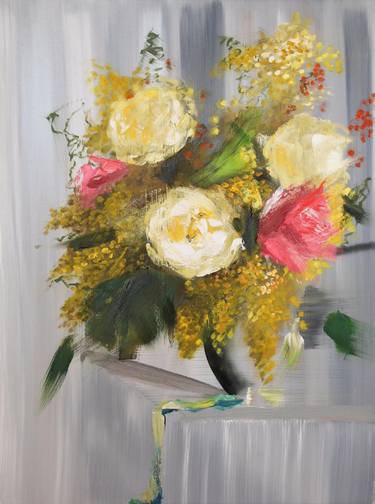 Original Abstract Floral Paintings by Brendan Kramp