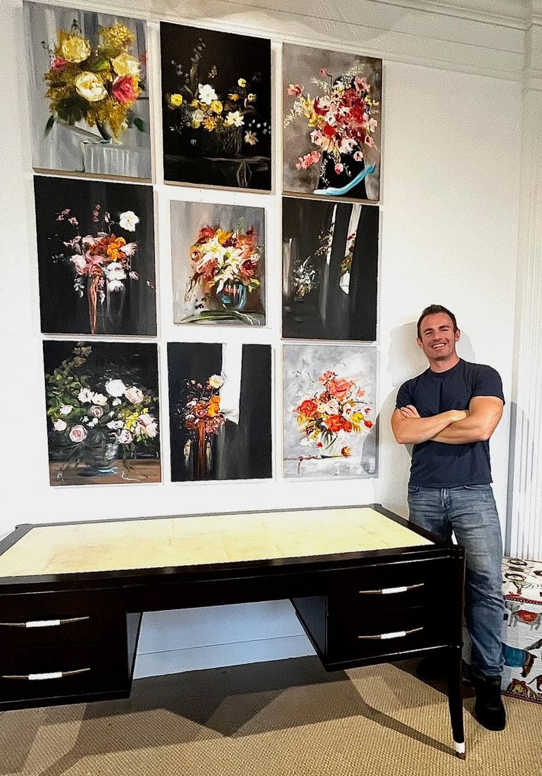Original Abstract Floral Painting by Brendan Kramp