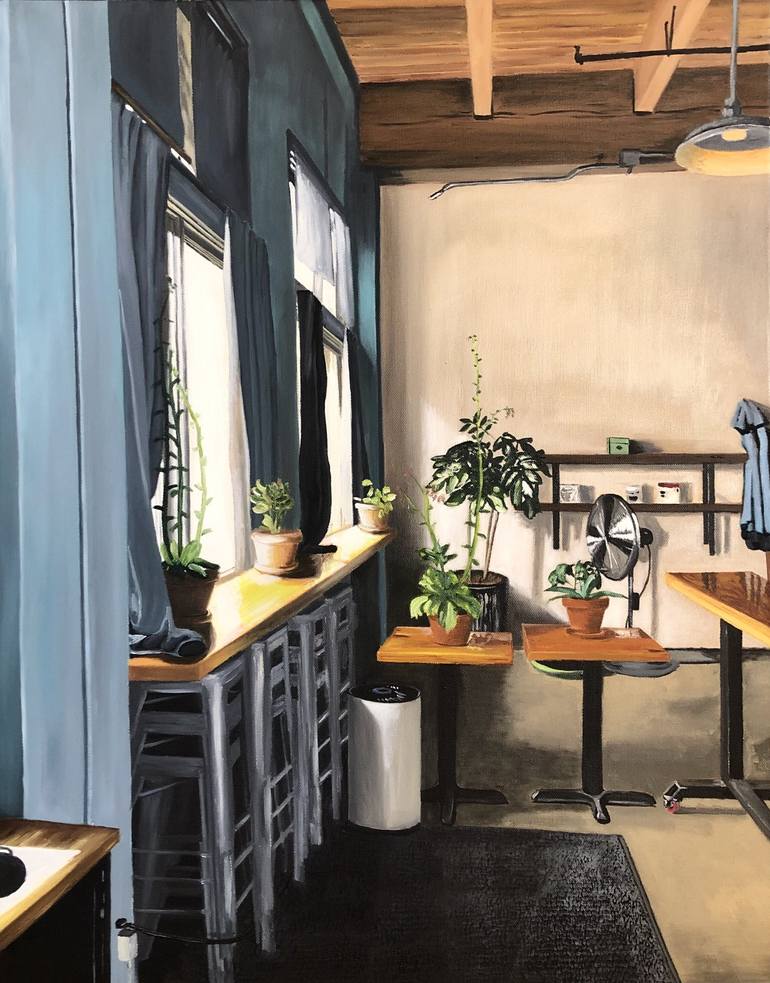 Original Figurative Interiors Paintings by Brendan Kramp