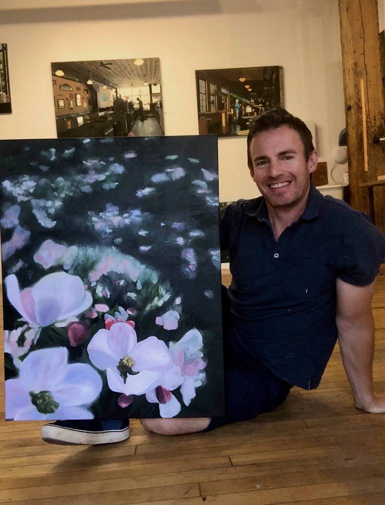 Original Figurative Floral Painting by Brendan Kramp