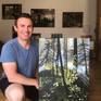 Selfie with painting in studio