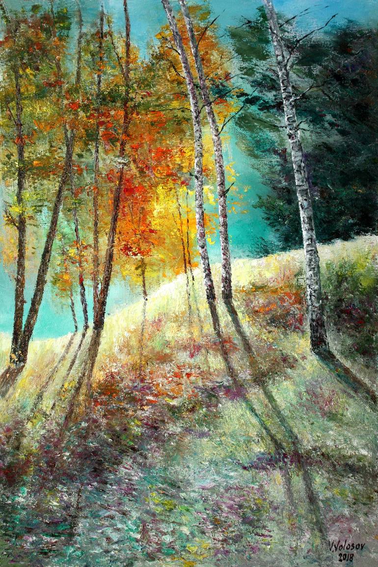 Sunny Forest Painting by Vladimir Volosov | Saatchi Art