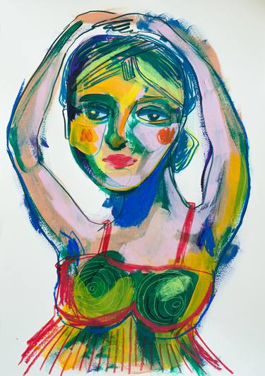 Print of Abstract Expressionism Women Drawings by Kamila Liebegall